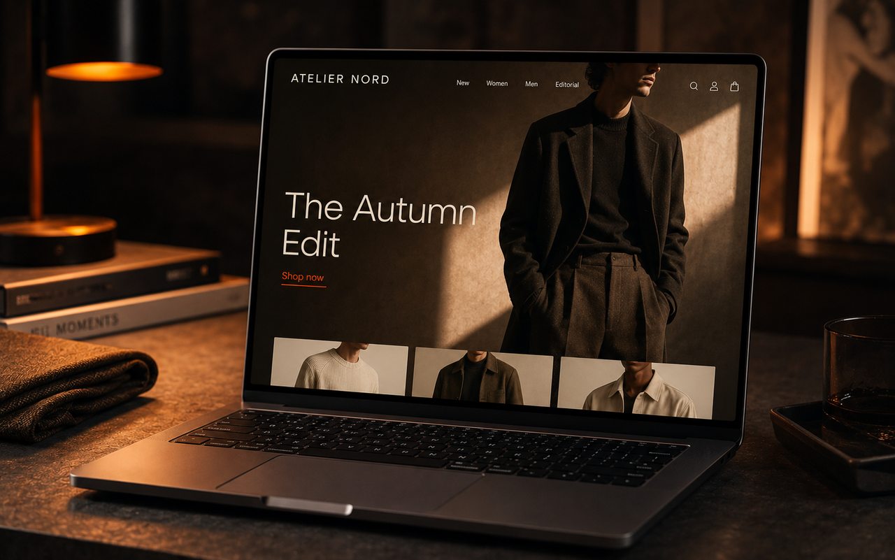Apparel store homepage we built