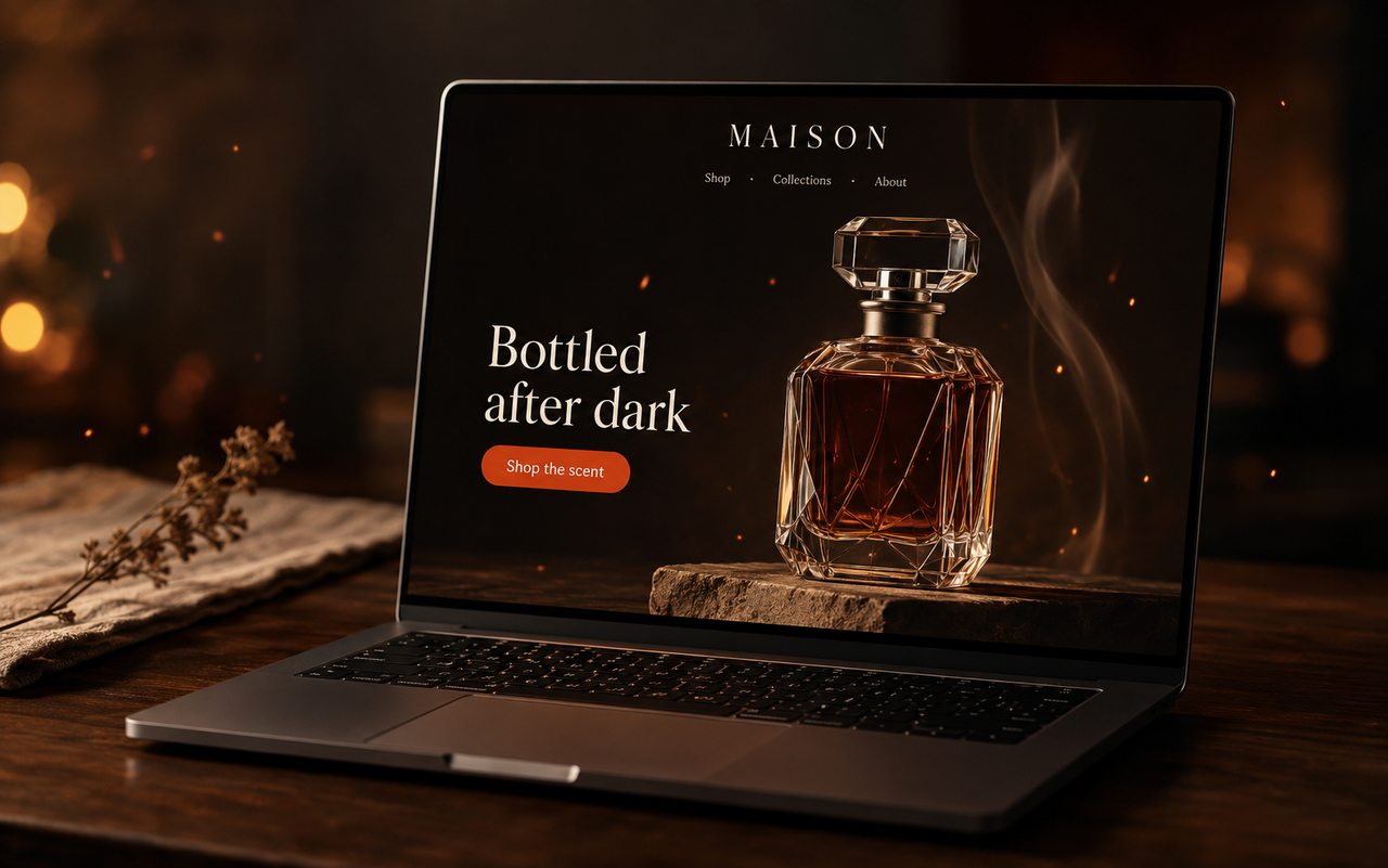 Fragrance store homepage we built