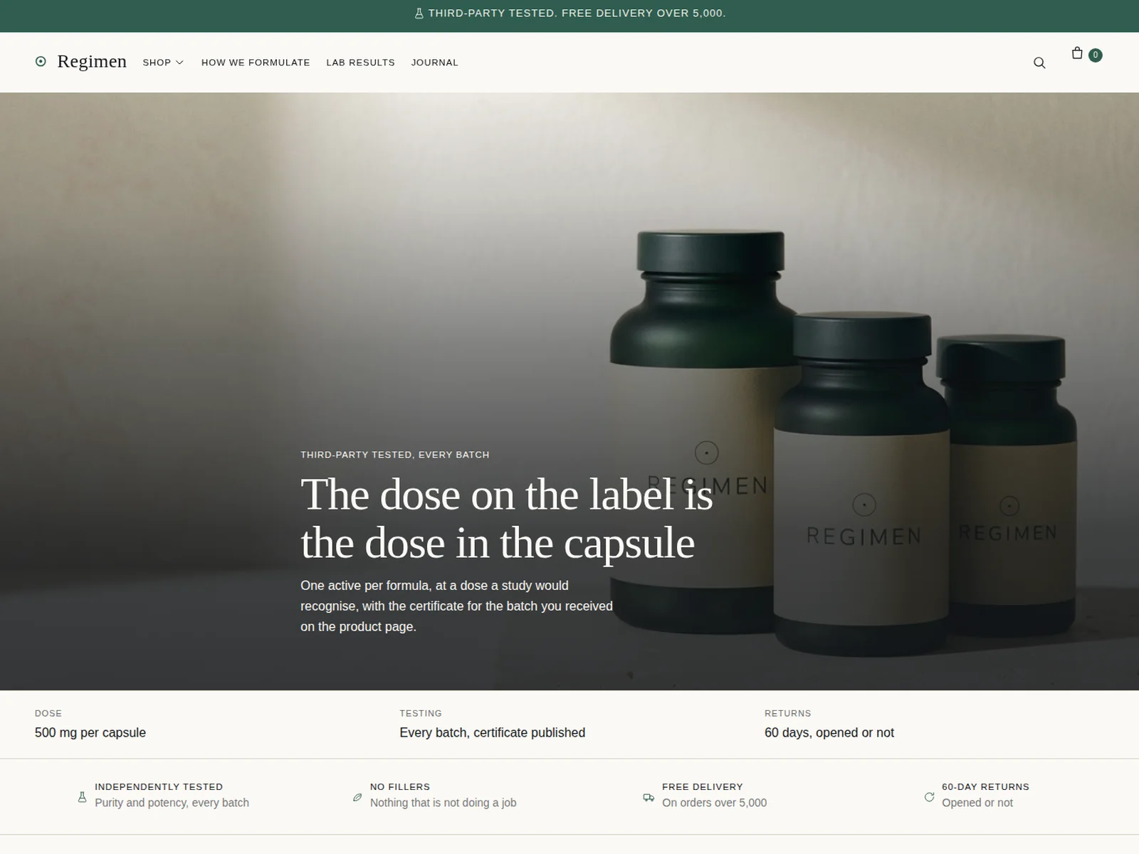 Regimen by Foxfora — homepage