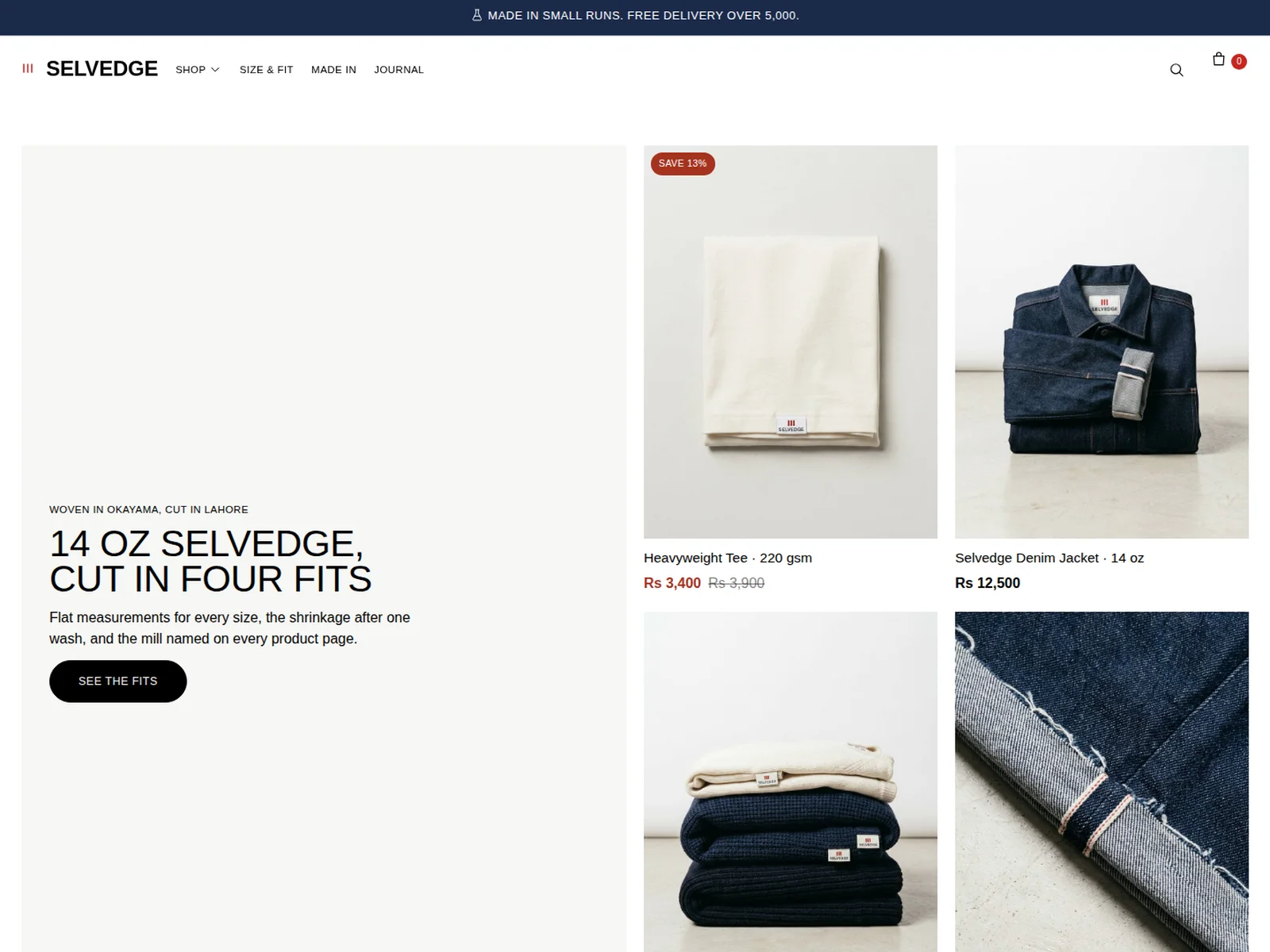 Selvedge by Foxfora — homepage